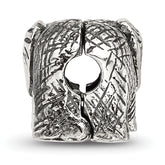 Sterling Silver Reflections Antiqued Elephant Clip Bead